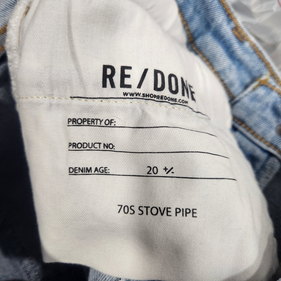 Re/Done 70s Stove Pipe High Rise Straight Leg Jeans Distressed 29 - Picture 12 of 13